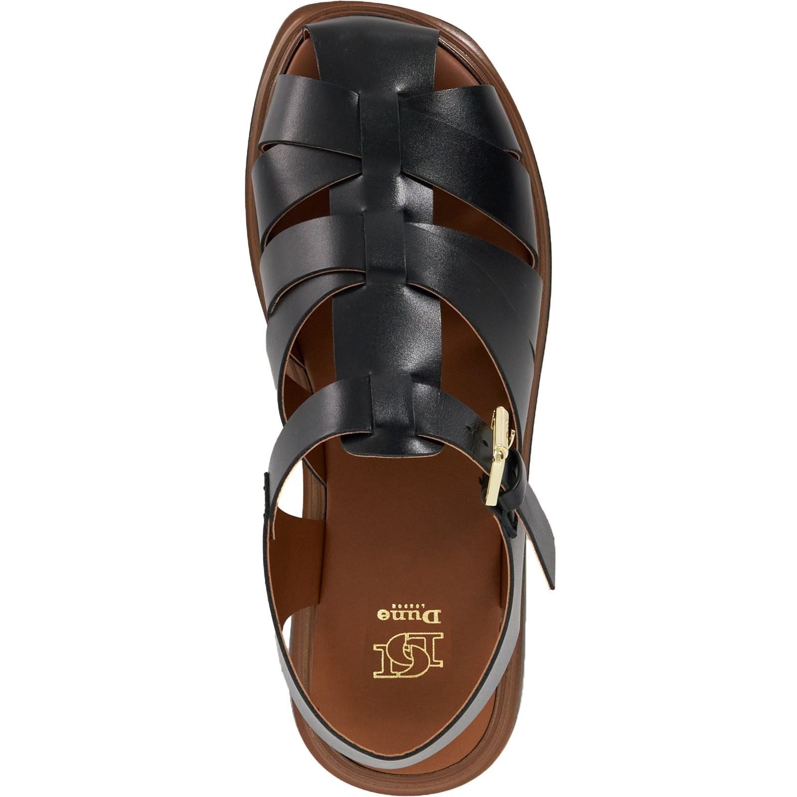 Dune Lisherman Damen Sandalen Aus Schwarzem Leder
