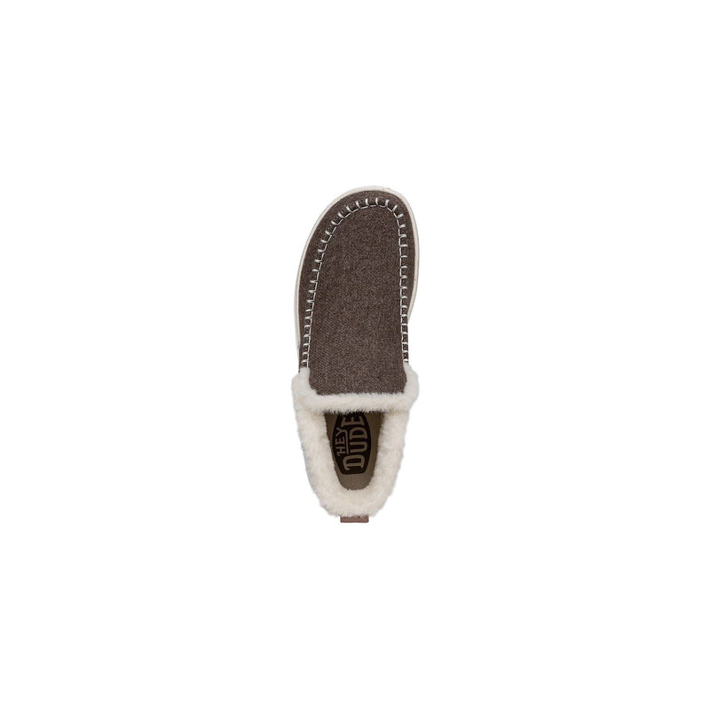 HEYDUDE Denny Wool Faux Shearling Damen-Walnussstiefel