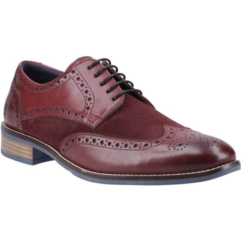 Hush Puppies Dustin Leder/Wildleder Herren Burgunder Brogue Schuhe