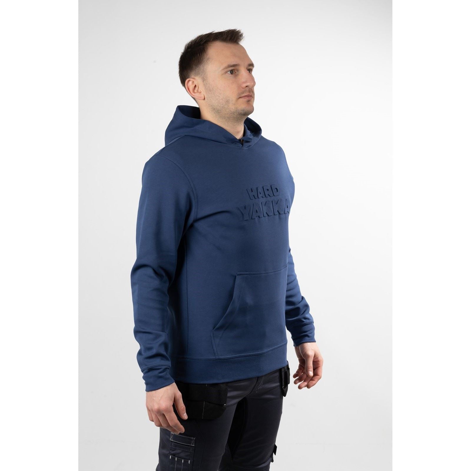 Hard Yakka Embossed Pullover Baumwoll Herren Lila Kapuzensweatshirt
