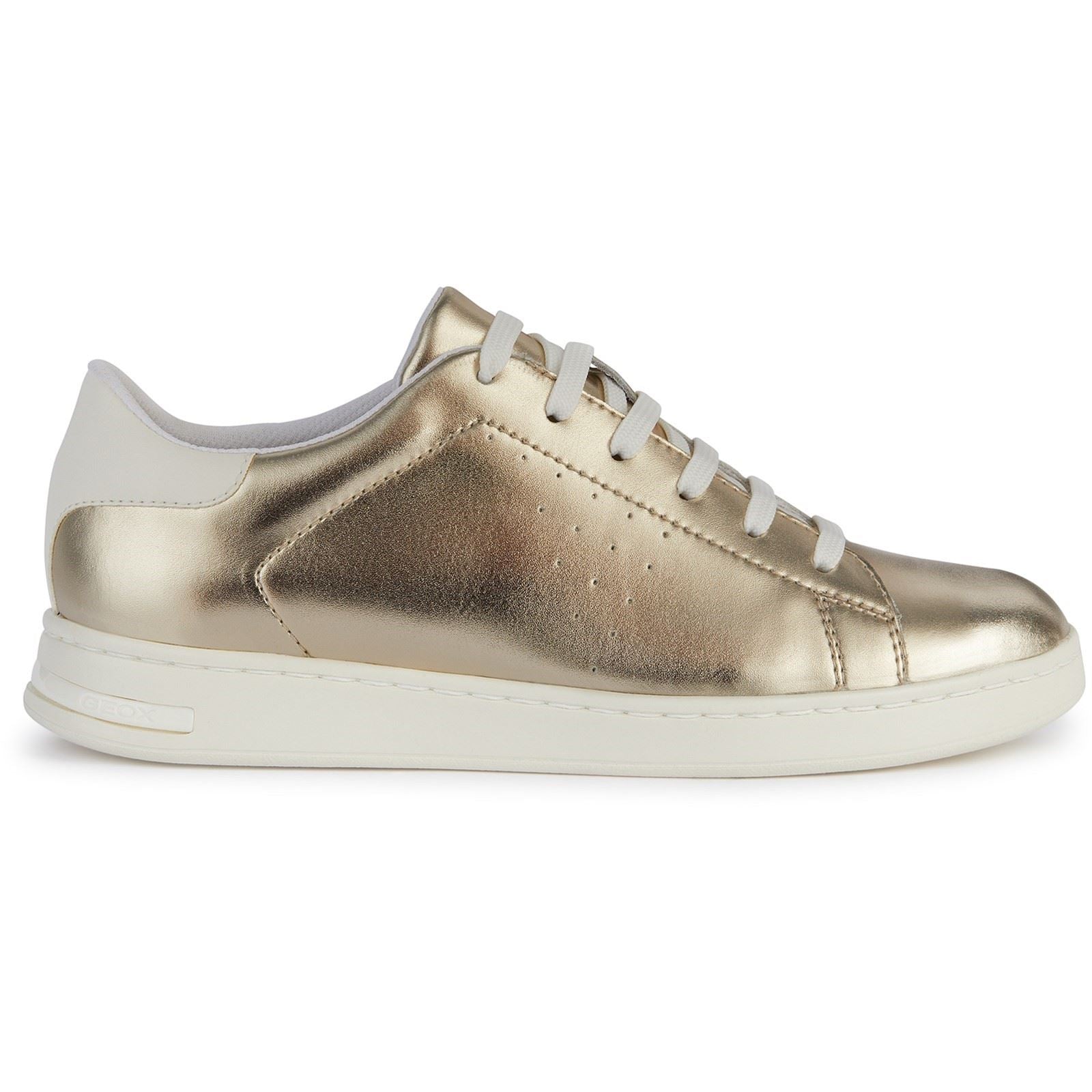 Geox D Jaysen B Faux Leder Damen Sneakers Lichtgold/Optik Weiß