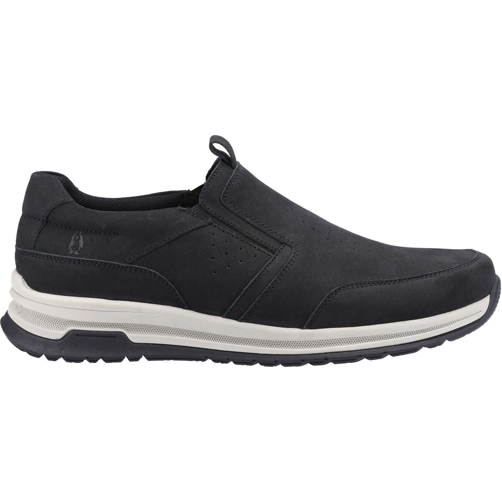 Hush Puppies Cole Leder Herren Schwarze Nubukloafer