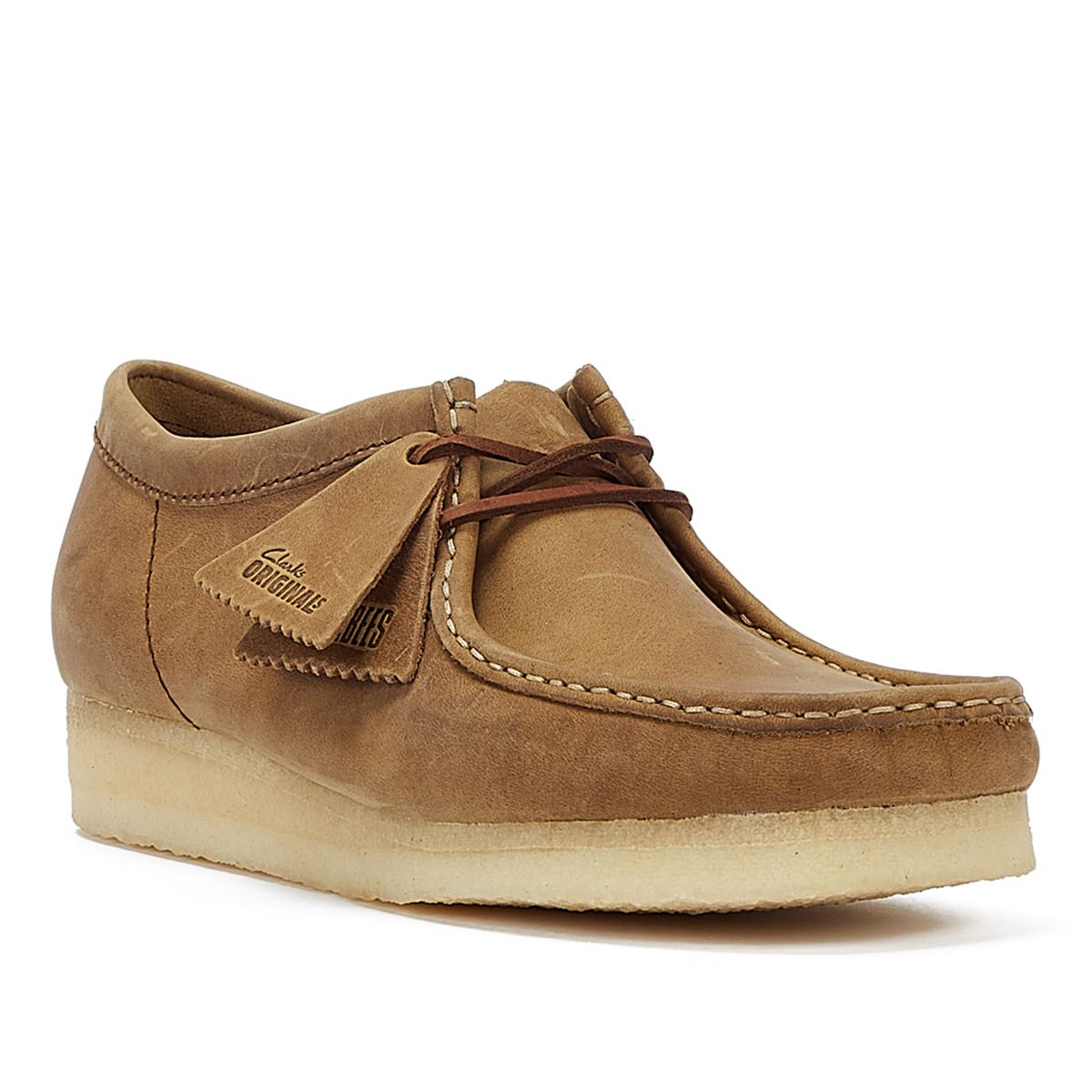 Clarks Originals Wallabee Herren Braune Lederschnürschuhe