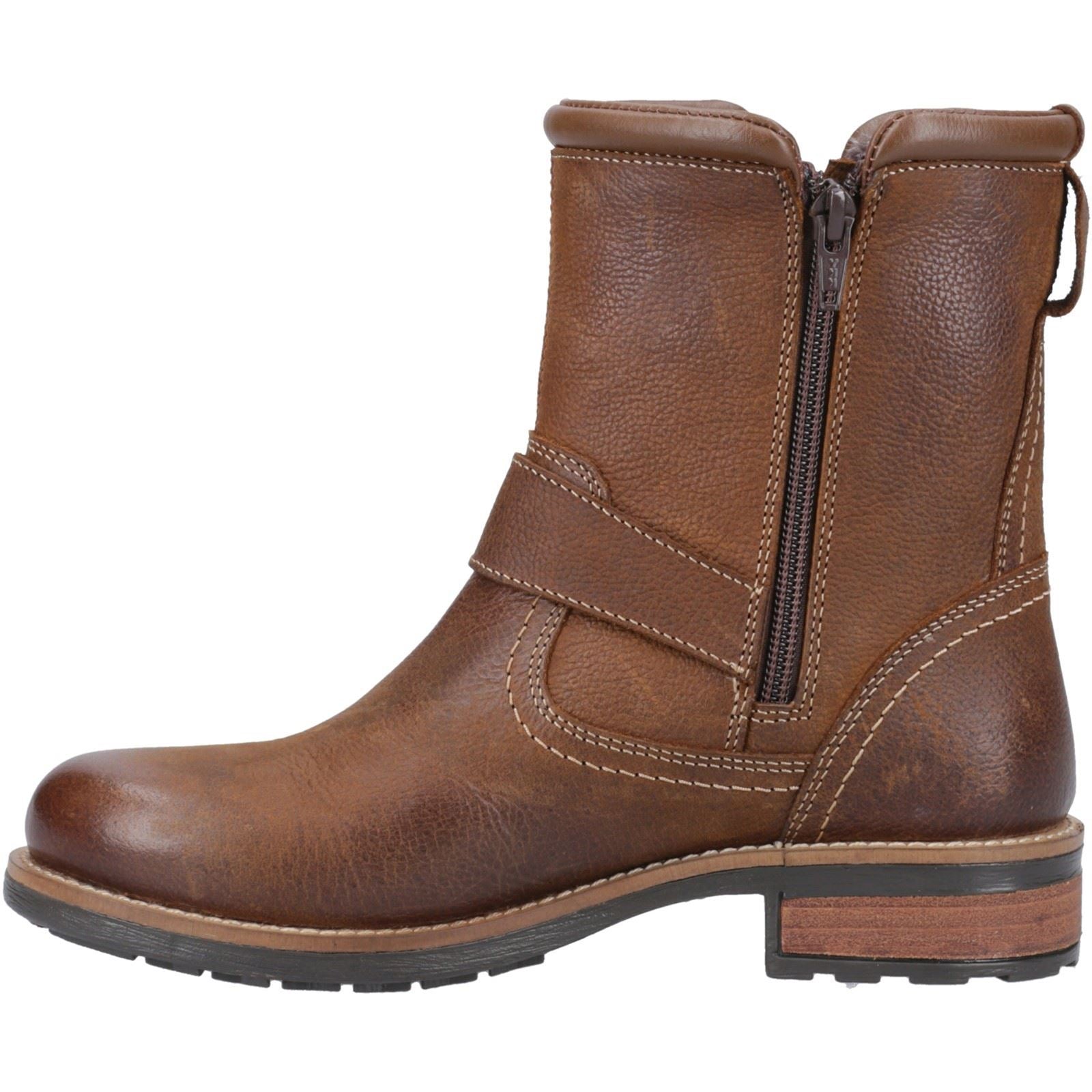 Cotswold Kinsham Damen Winterstiefel aus braunem Leder in der Mitte der Wade