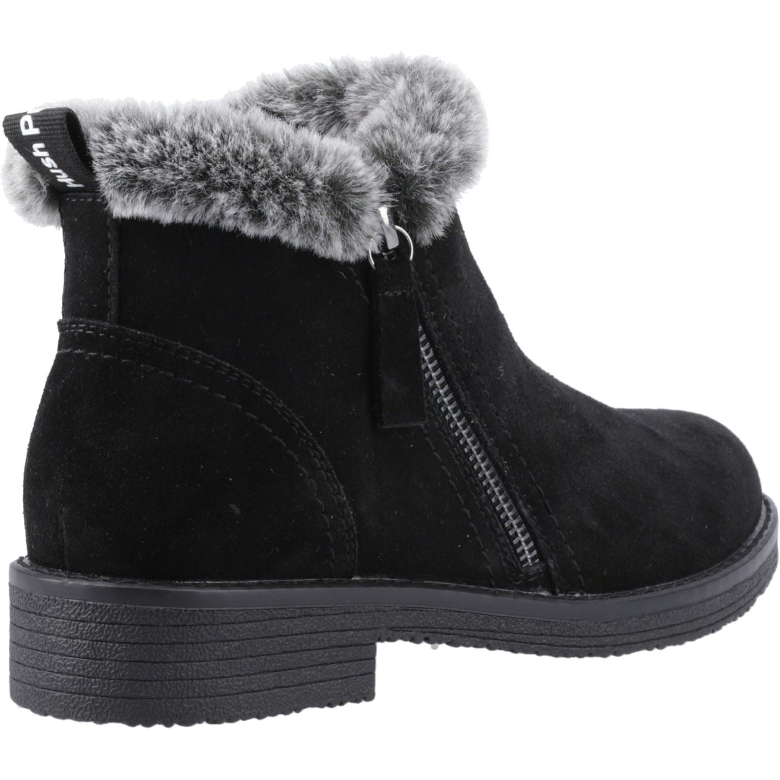 Hush Puppies Marnie Damen Wildleder Winterstiefeletten in Schwarz