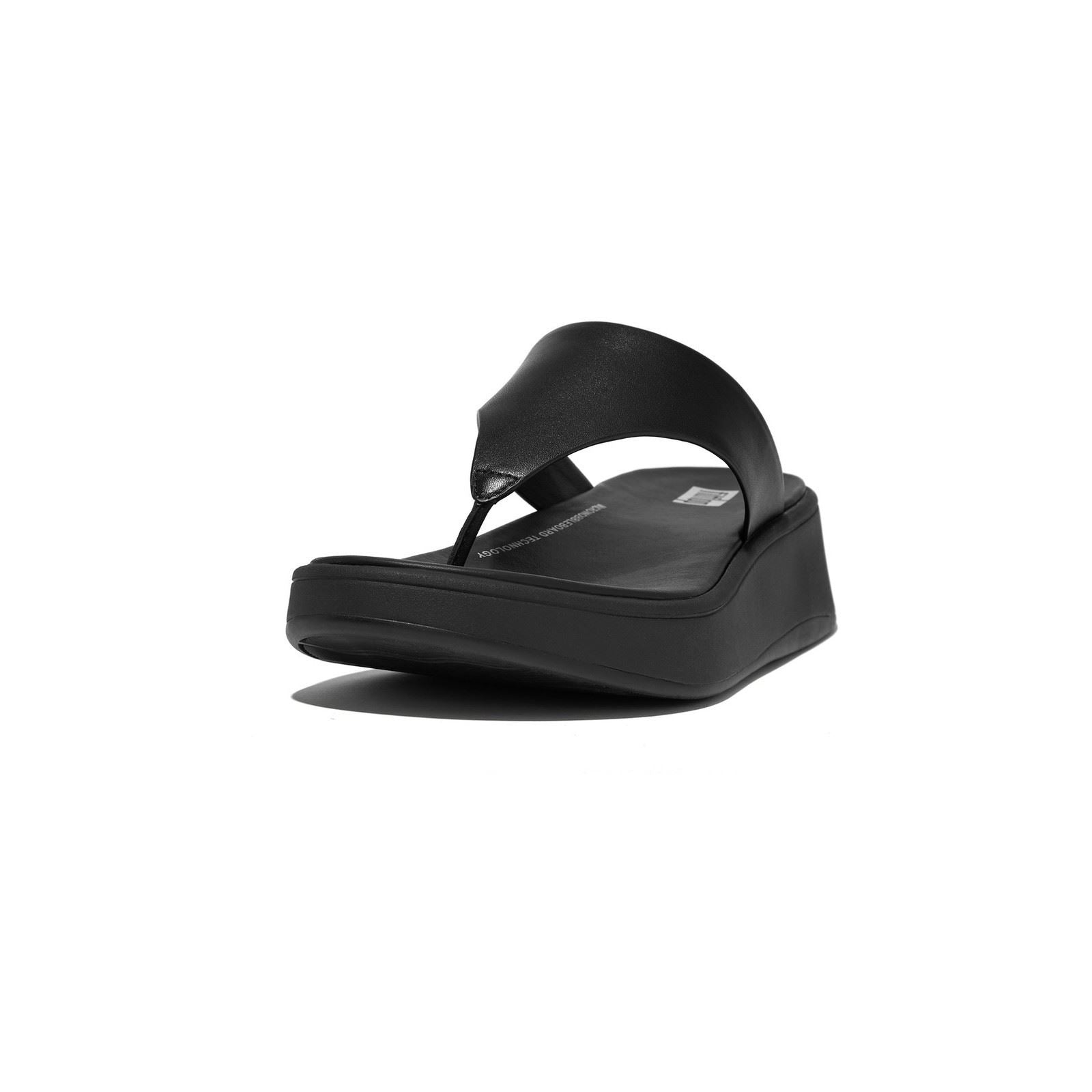 Fitflop F-Mode Toe Post Leder Damen All Black Sandalen