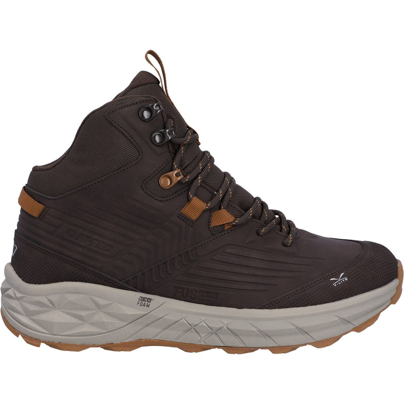 Hi-Tec Fuse Trek Mid Polyester Herren Wanderstiefel In Stahl/Anthrazit/Hellgelb