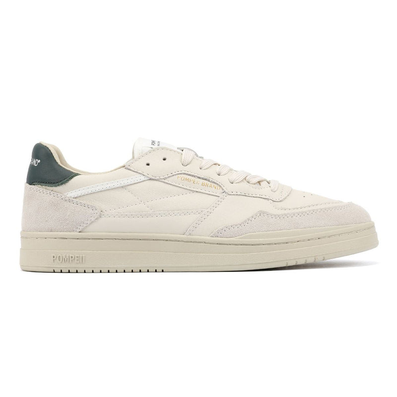 Pompeii Elan Leather Ecru Jasper Weiße Ledersneaker Für Herren