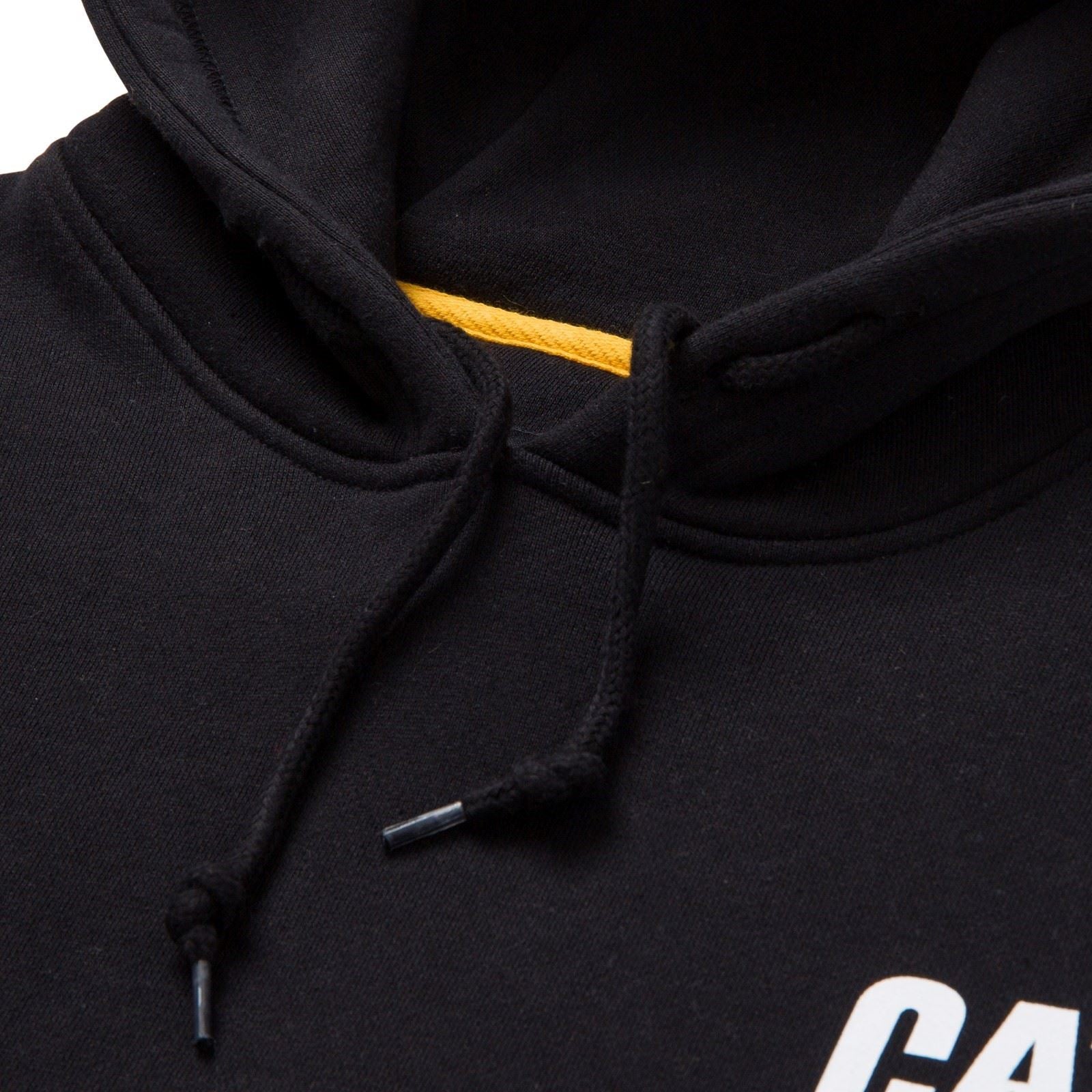 Caterpillar Trademark Banner Baumwolle Herren Schwarzes Kapuzensweatshirt