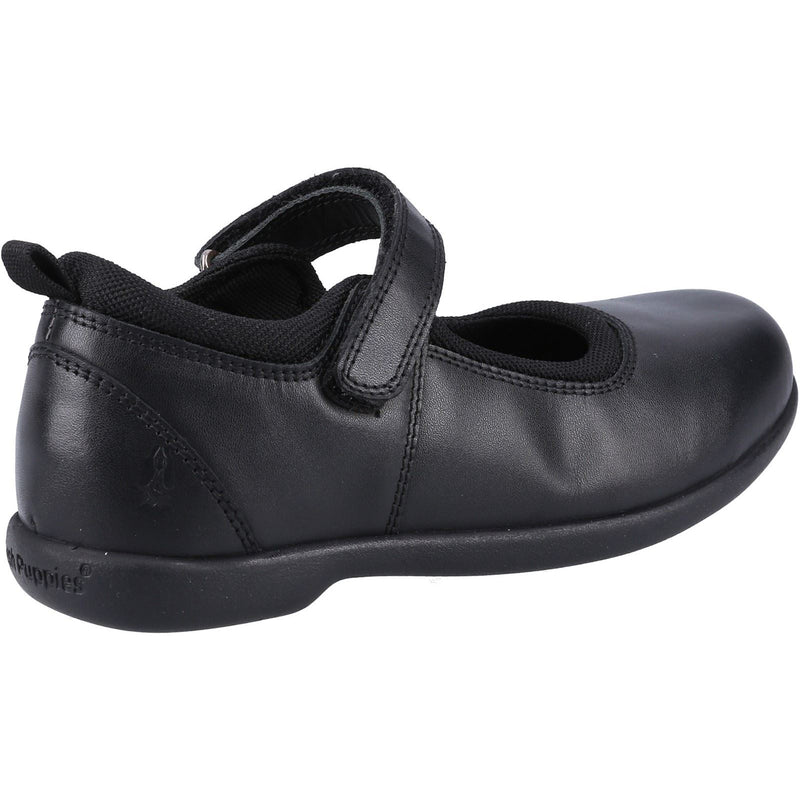 Hush Puppies Bianca SNR Mädchenschuhe Aus Schwarzem Leder