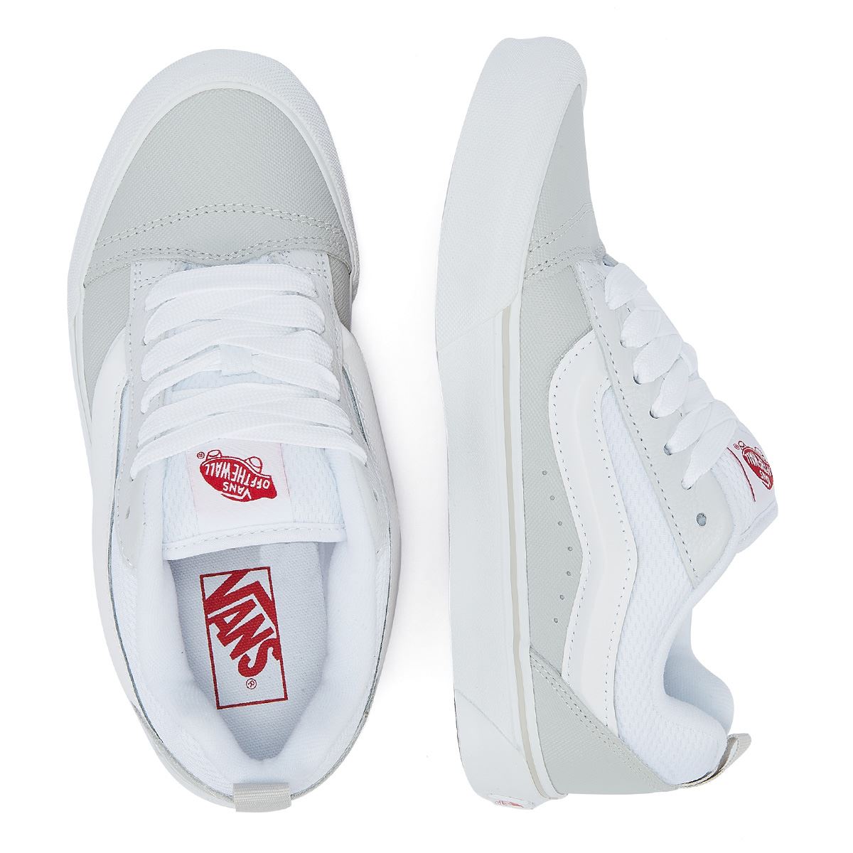 Vans Knu Skool Retro Skate Sneaker Aus Weißem/Rotem Leder