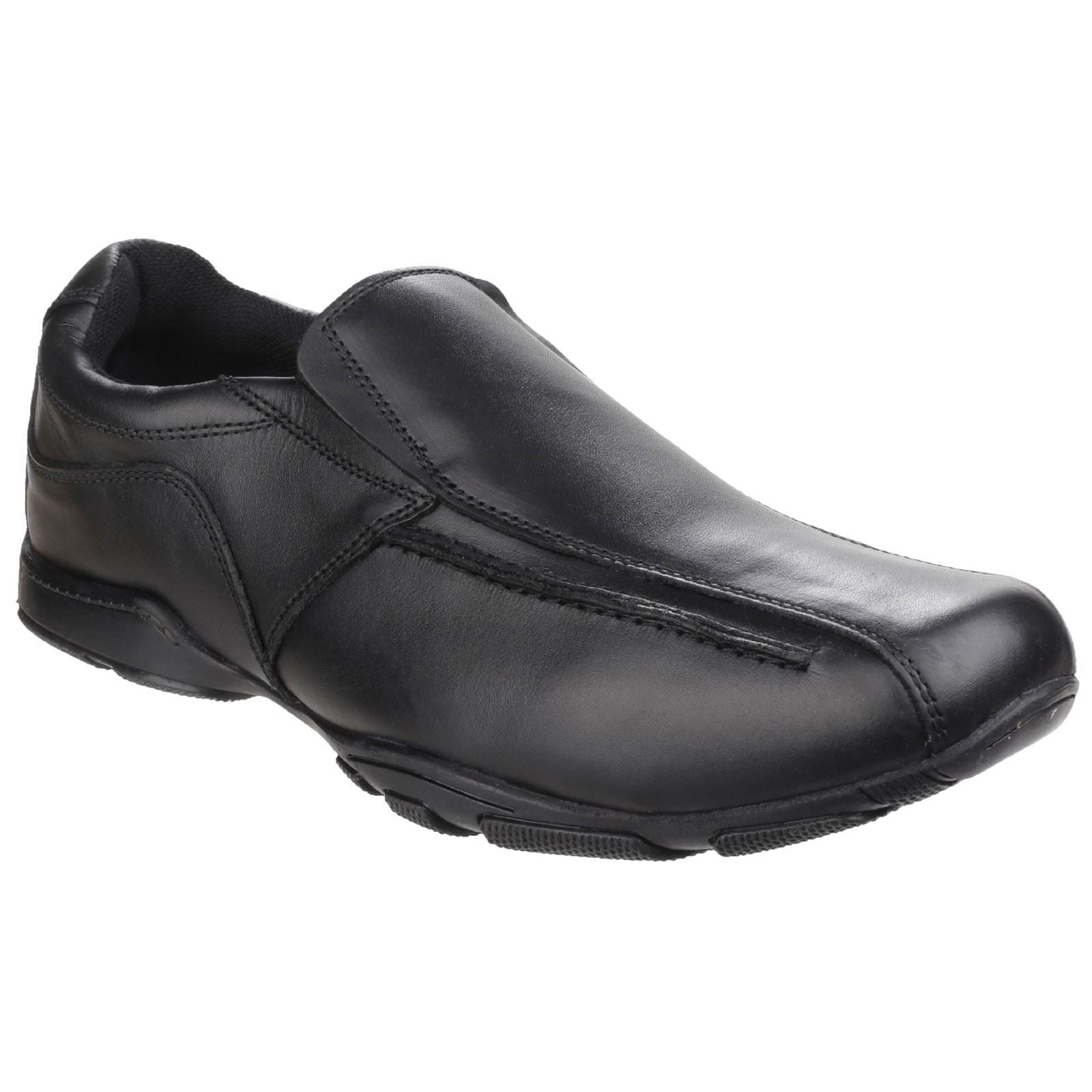 Hush Puppies Bespoke Senior Lederslipper In Schwarz Für Jungen