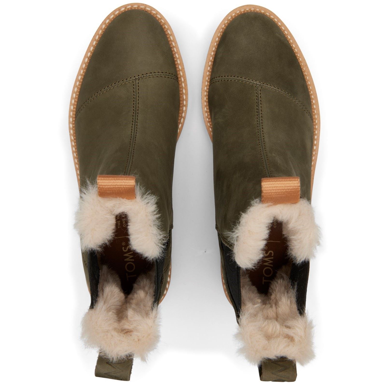 TOMS Dakota Leder Damen Tarmac Olive Oiled Nubuk Stiefel