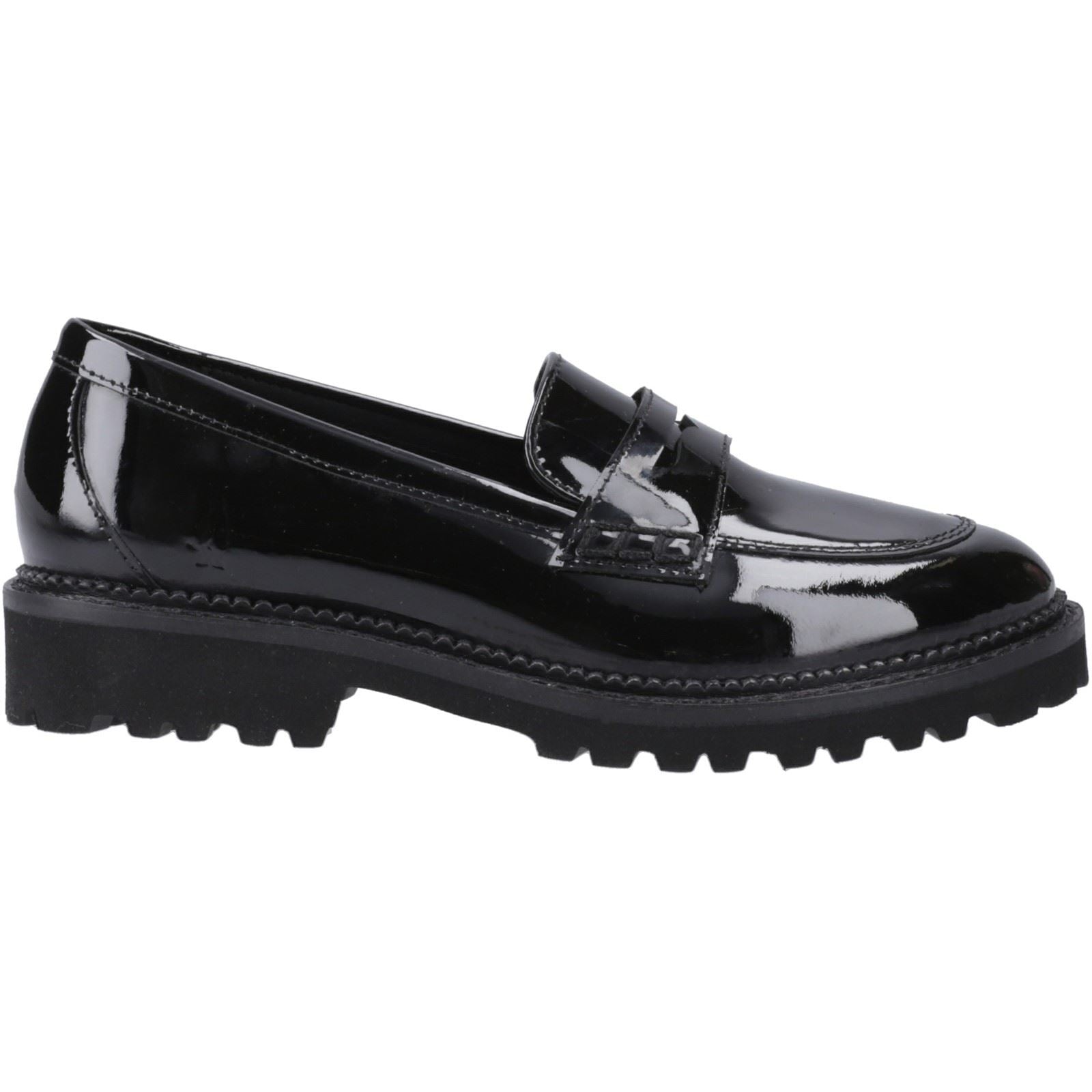 Hush Puppies Grazia Mädchenschwarze Slipper Aus Leder