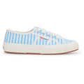 Superga 2750 Stripes Print Baumwoll Damensneaker In Off White/Azure