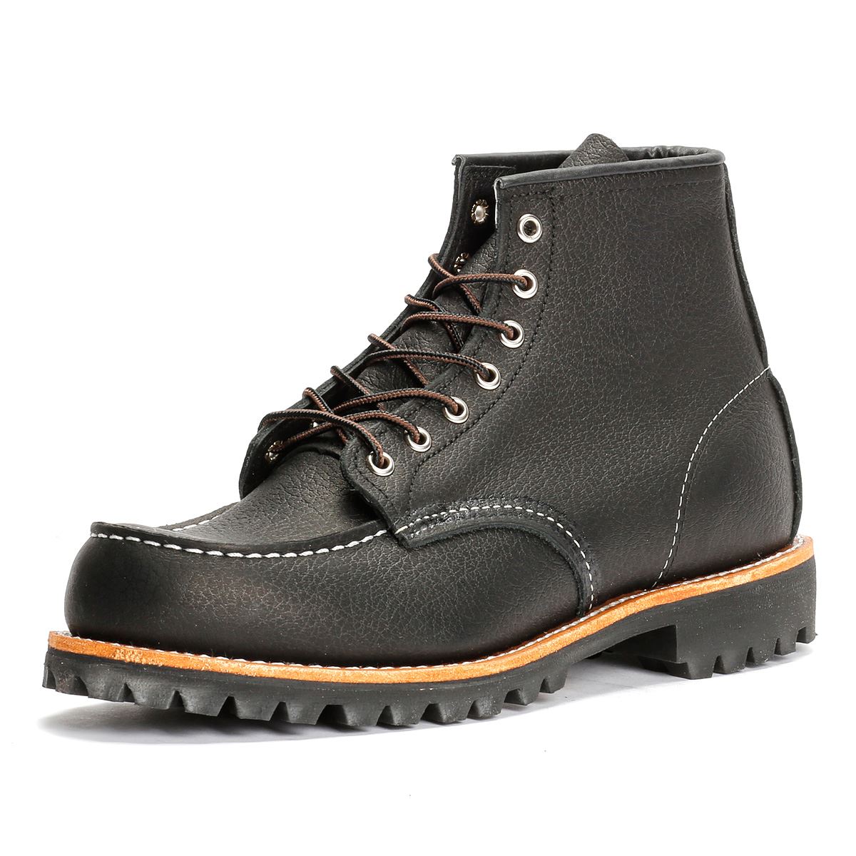Red Wing 2949 Roughneck 6" Moc Toe Leder Herren Schwarze Stiefel