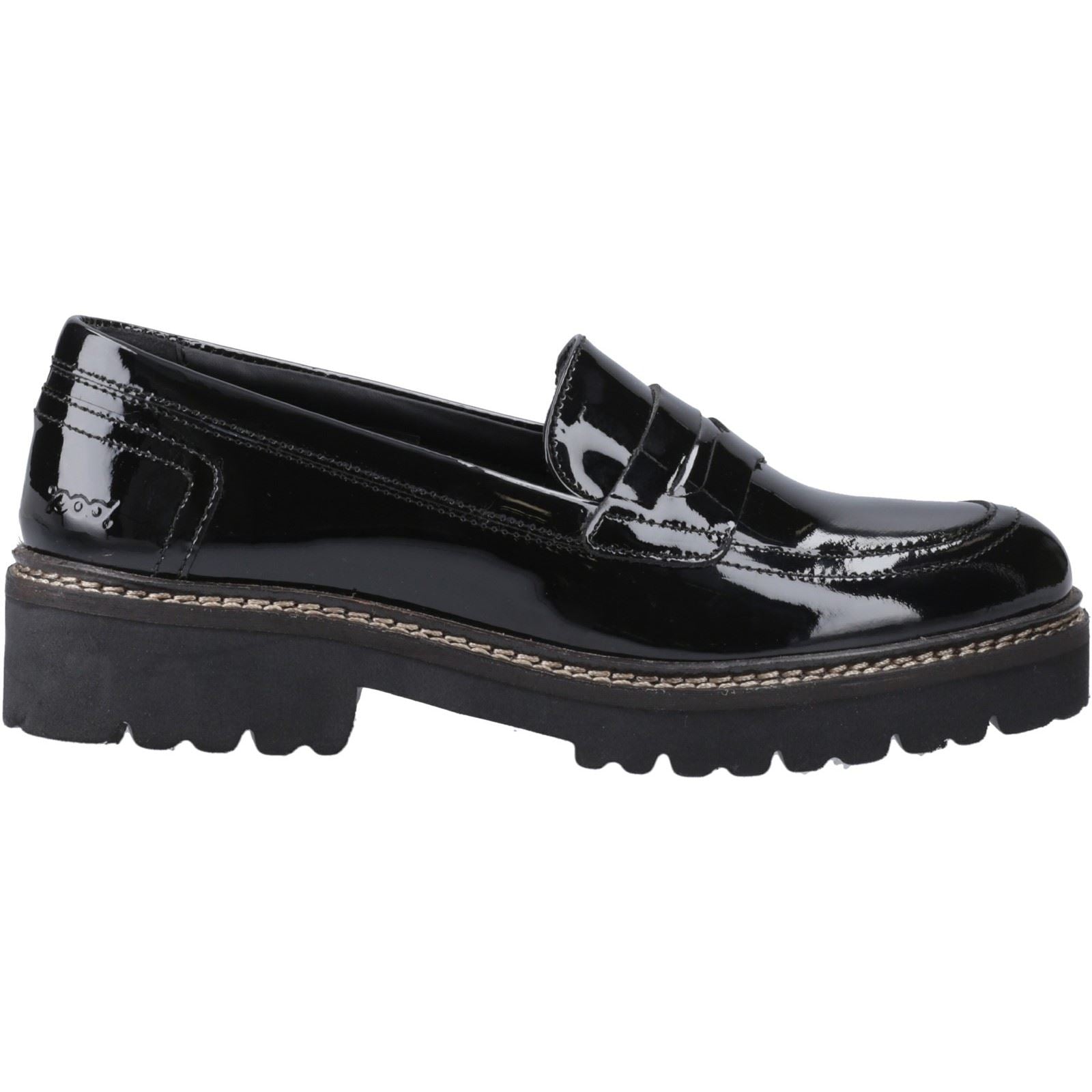 Pod Kenny Leder Damen Schwarze Farbe Lackslipper