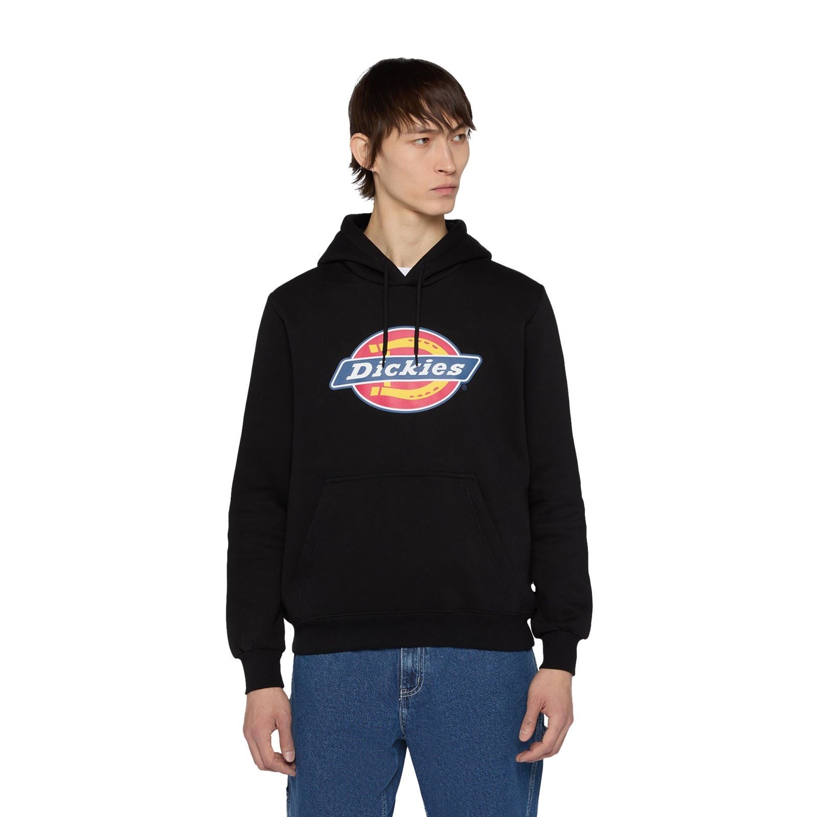 Dickies Icon Logo Polyester Unisex Erwachsene Schwarze Farbes Kapuzen Sweatshirt