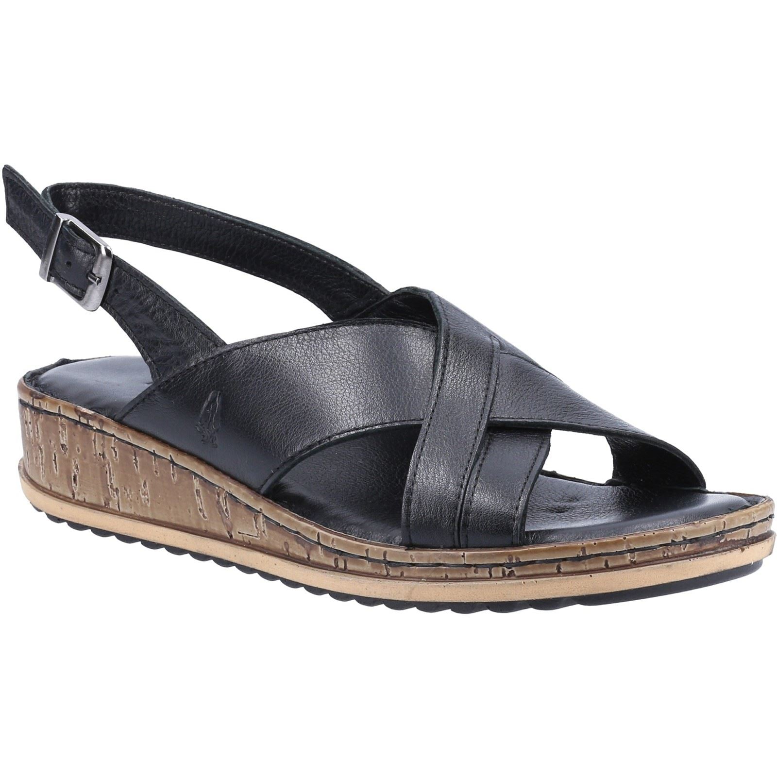 Hush Puppies Elena Damen Keilabsatzschuhe Aus Schwarzem Leder