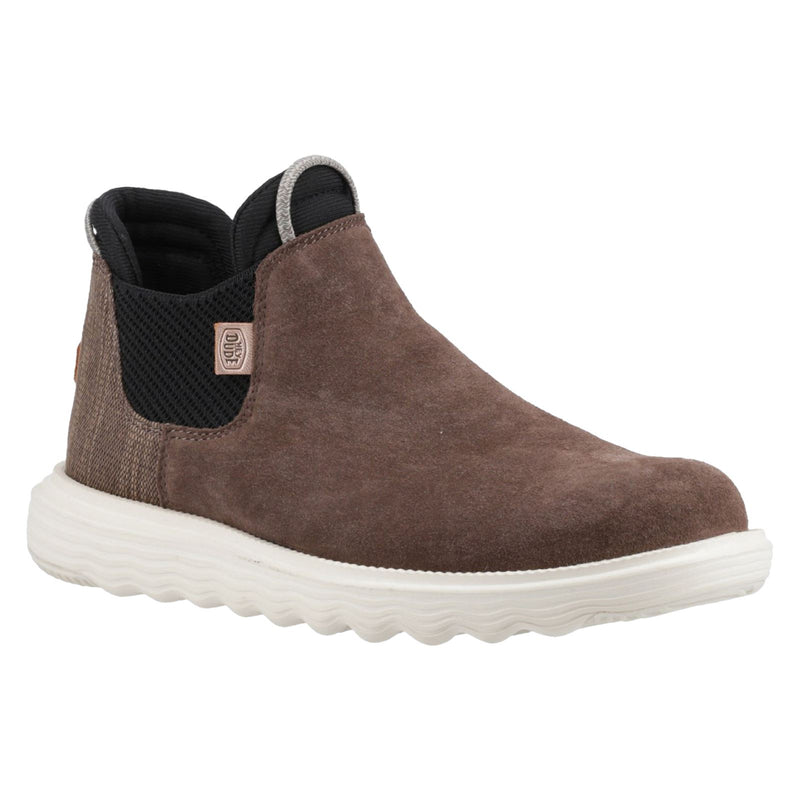 HEYDUDE Branson Leder Damen Kaffee Stiefel