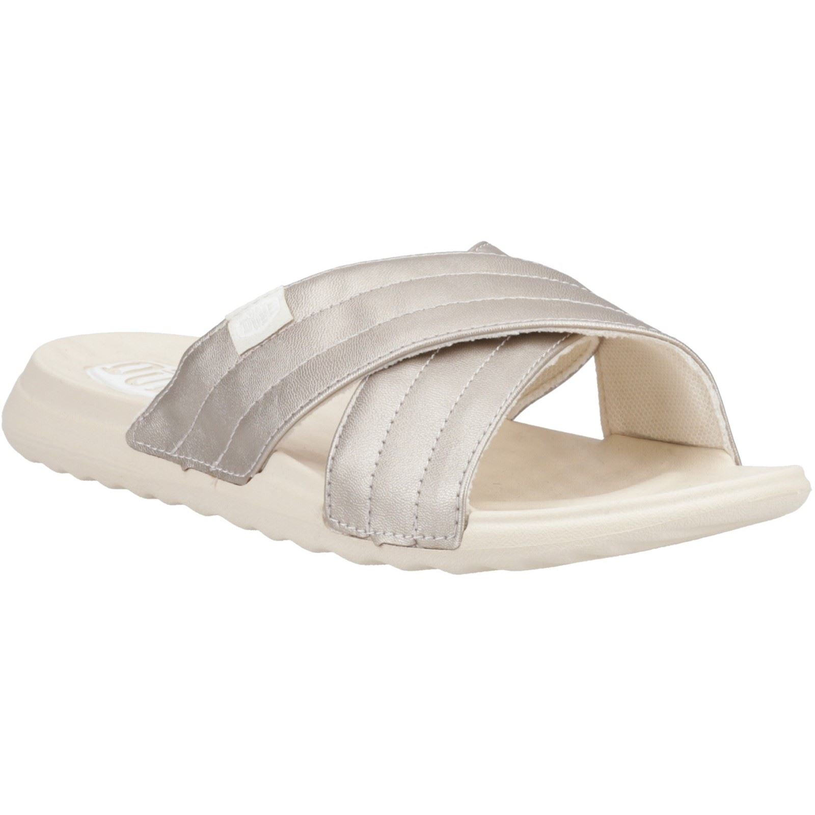 HEYDUDE Christi Slide Distressed Damen Metallic-Sandalen