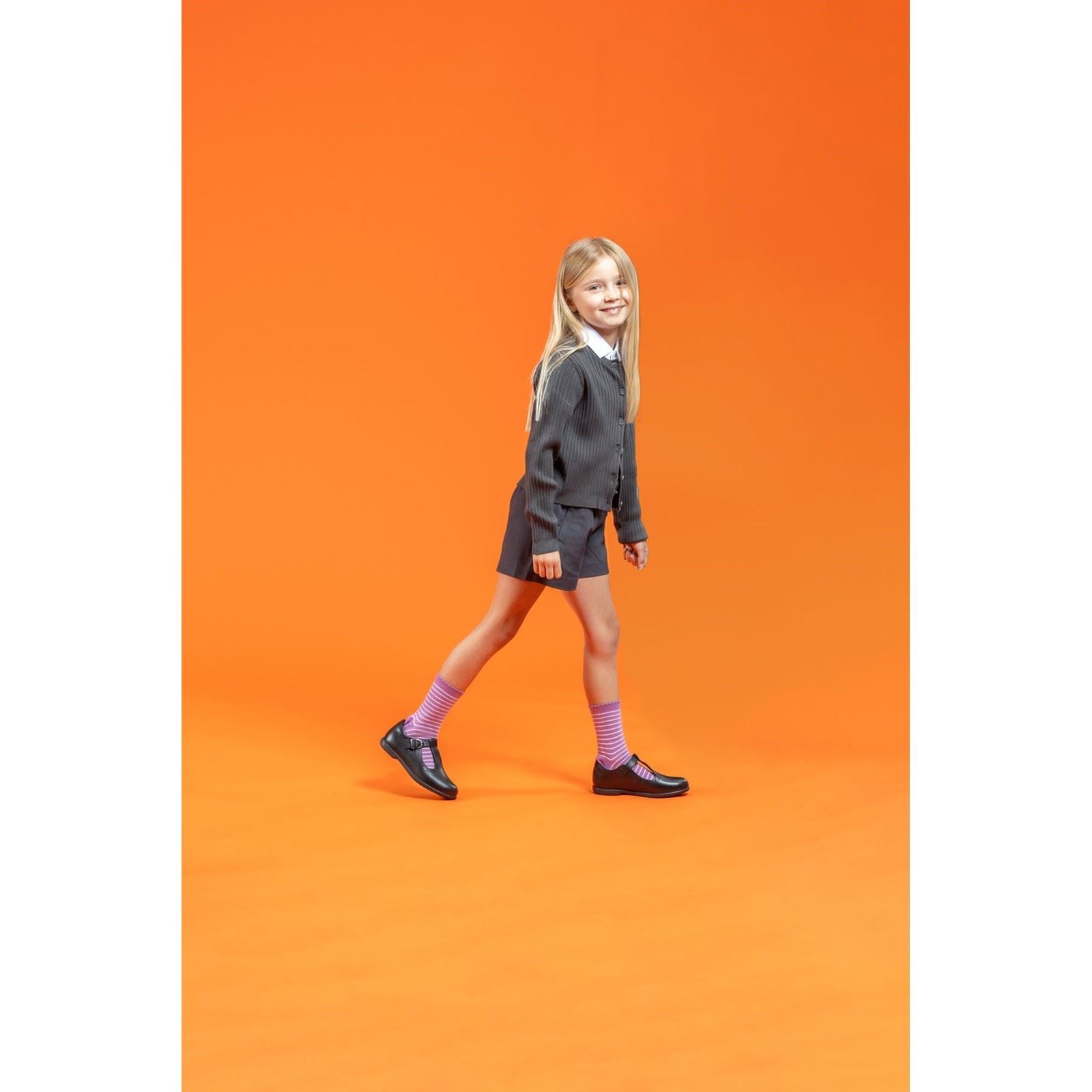Hush Puppies Britney JNR Mädchenschuhe Aus Schwarzem Leder