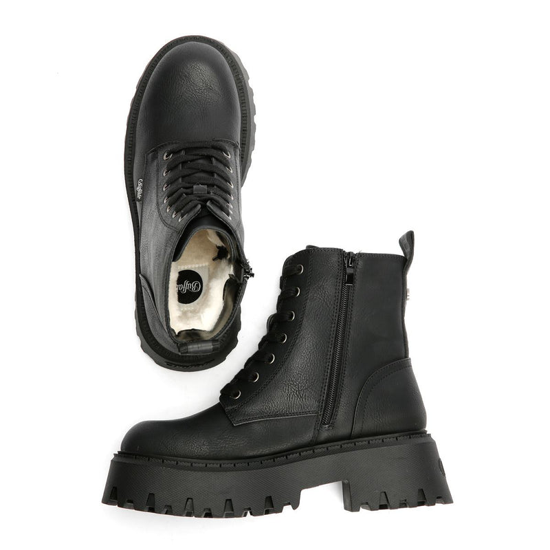 Buffalo Aspen Lace Up Warm Damen Schwarze Farbe Stiefel