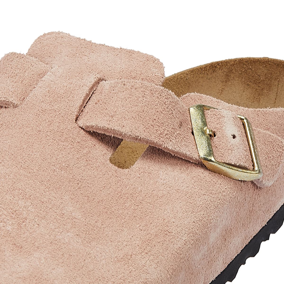 Birkenstock Boston Wildleder Damen Bequeme Schuhe In Hellrosa