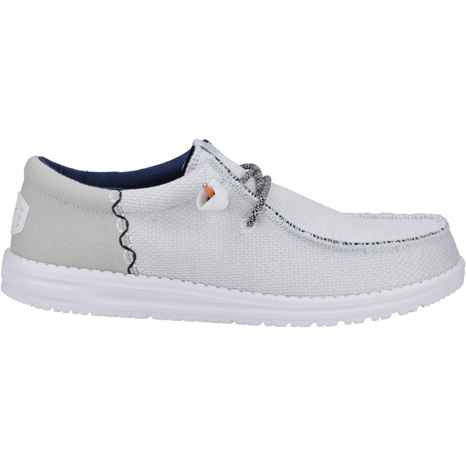HEYDUDE Wally Funk Open Mesh Herren Weiße Bootsschuhe