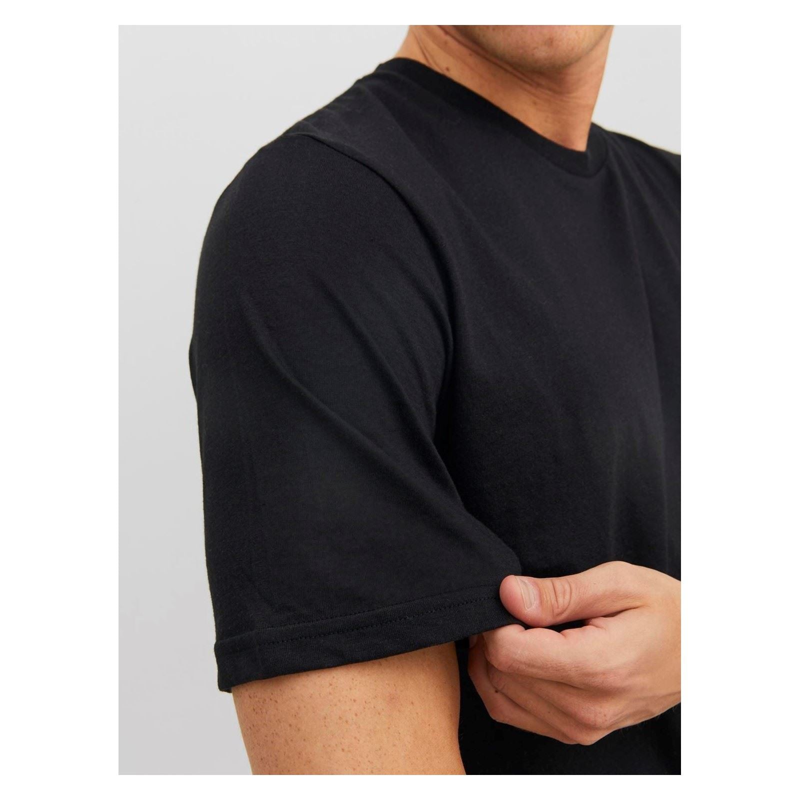 Jack & Jones Under Tee 3er-Pack Baumwoll-Männer Schwarze Farbe Kurzarm T-Shirts