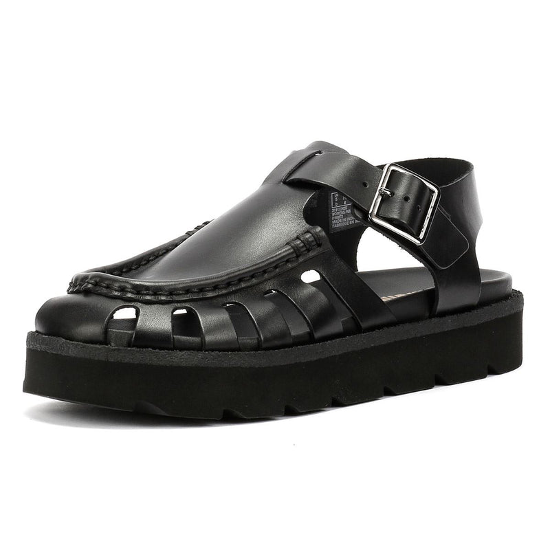 Clarks Originals Meadow Buckle Damen Sandalen Aus Schwarzem Leder