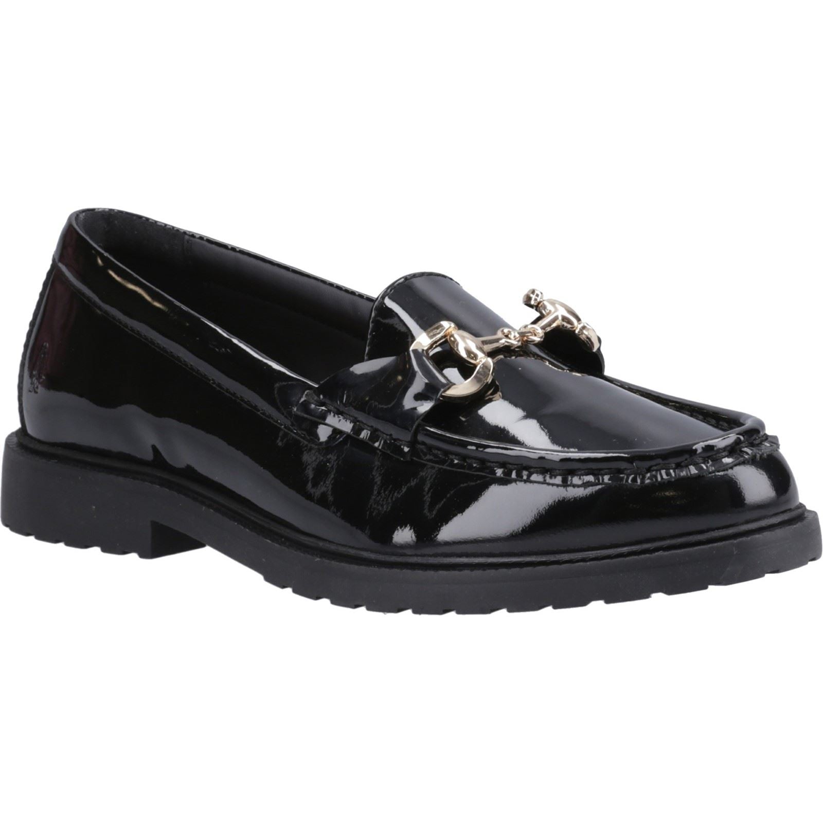 Hush Puppies Verity Patent Snaffle Damen Schwarze Farbe Lederloafer