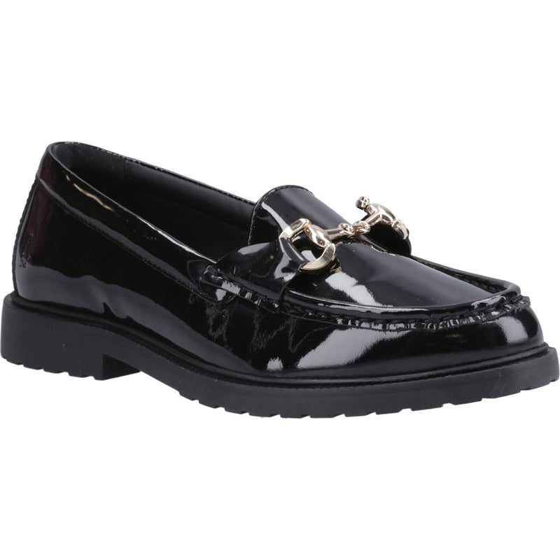Hush Puppies Verity Patent Snaffle Damen Schwarze Farbe Lederloafer