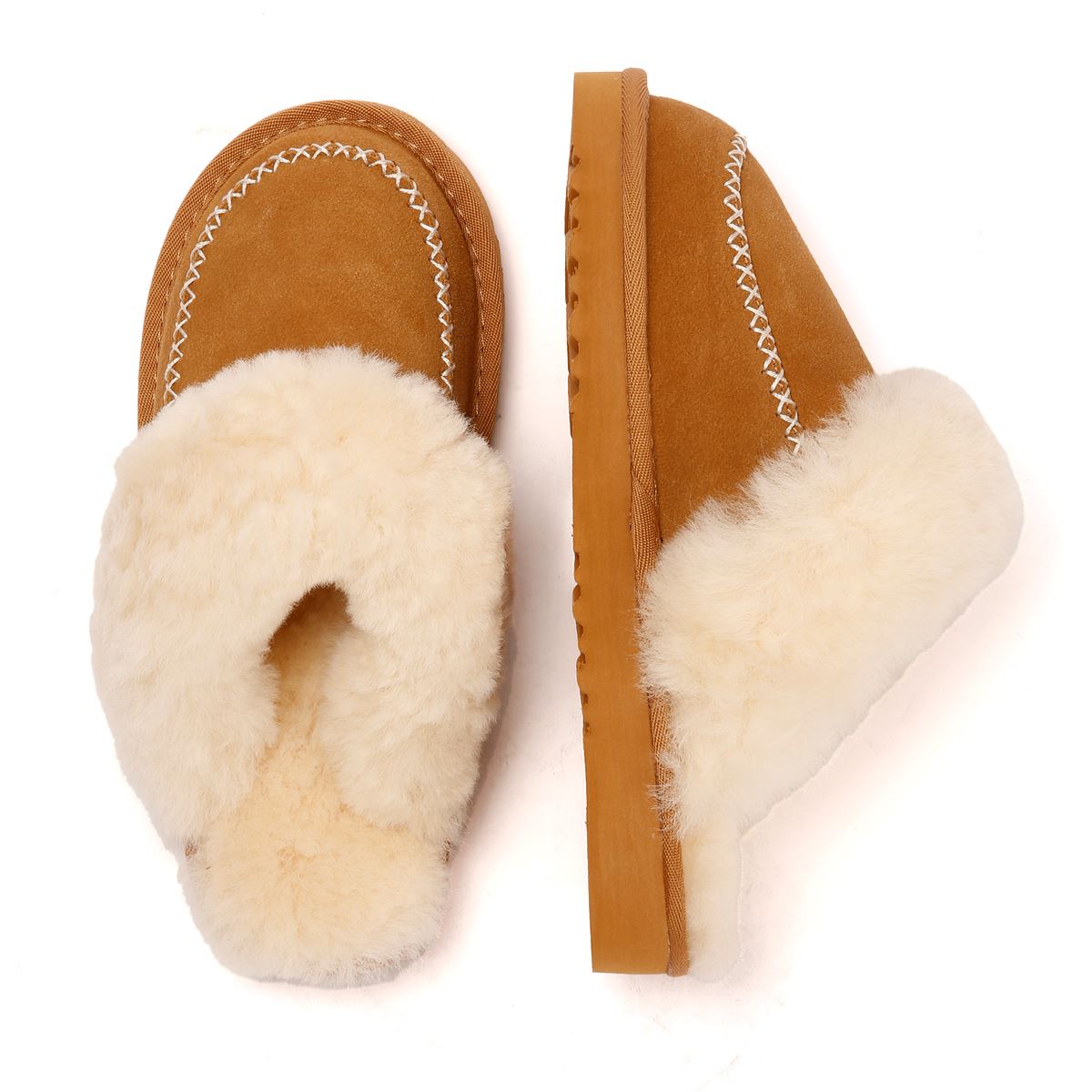 Osprey London The Celeste Wildleder Damen Braune Hausschuhe