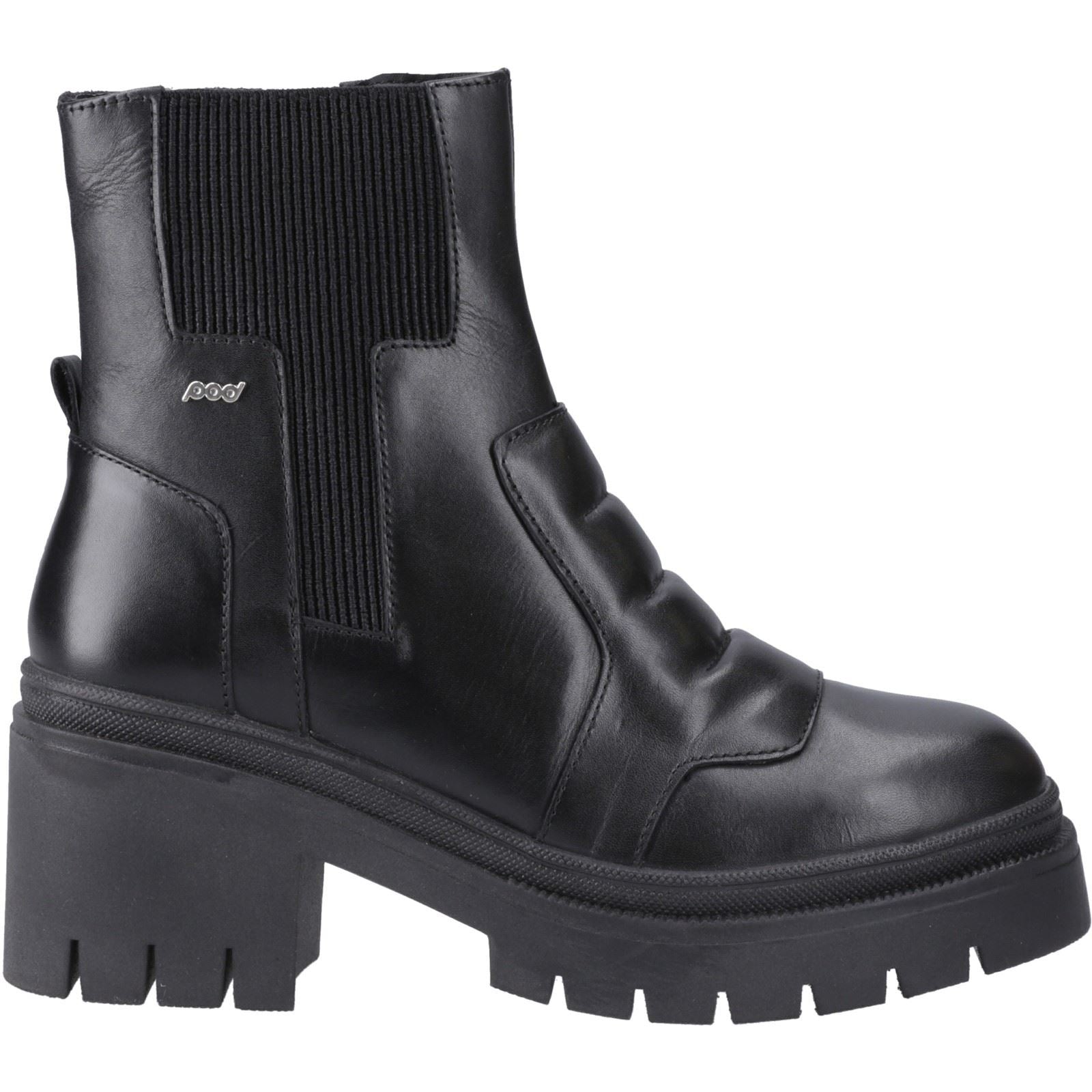 Pod Lillian Leder Damen Schwarze Stiefel