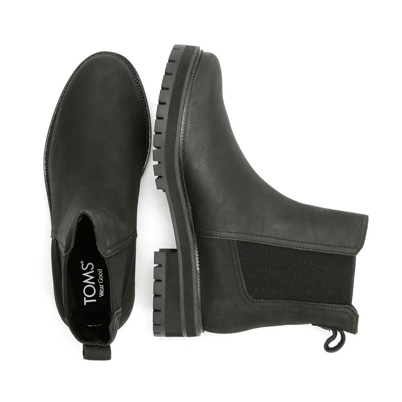 TOMS Bennet Leder Damen Schwarze Stiefel