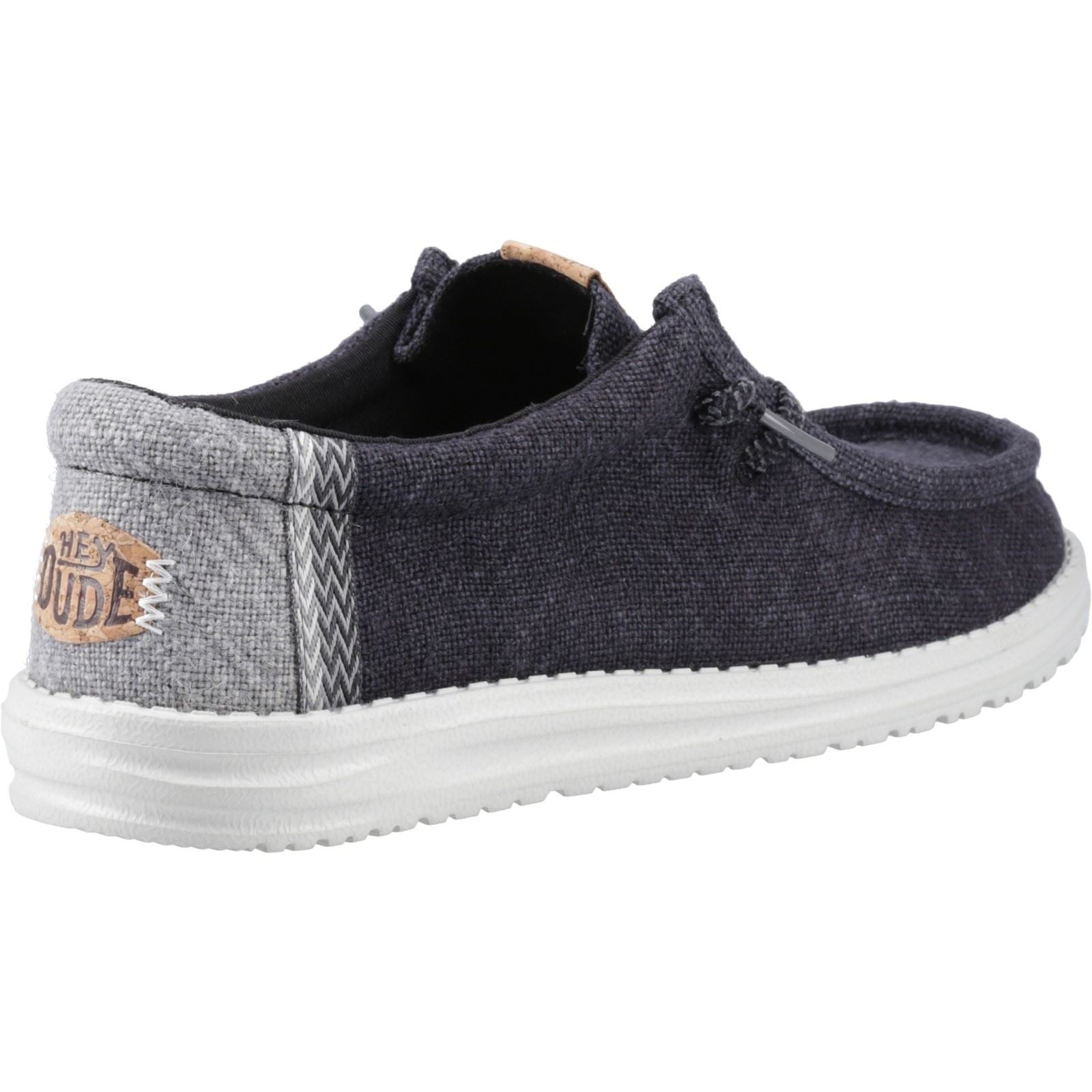 HEYDUDE Wally Jute Jute Herrenschuhe Schwarz/Granitgrau Mokassins