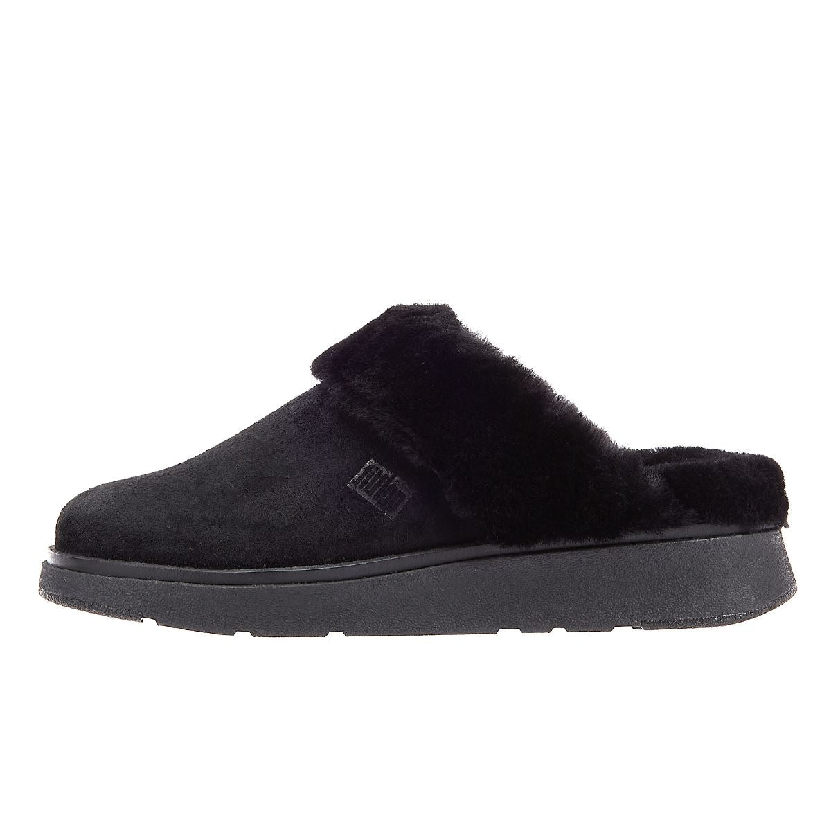 FitFlop Shearling-Kragen Damen Hausschuhe In Schwarz