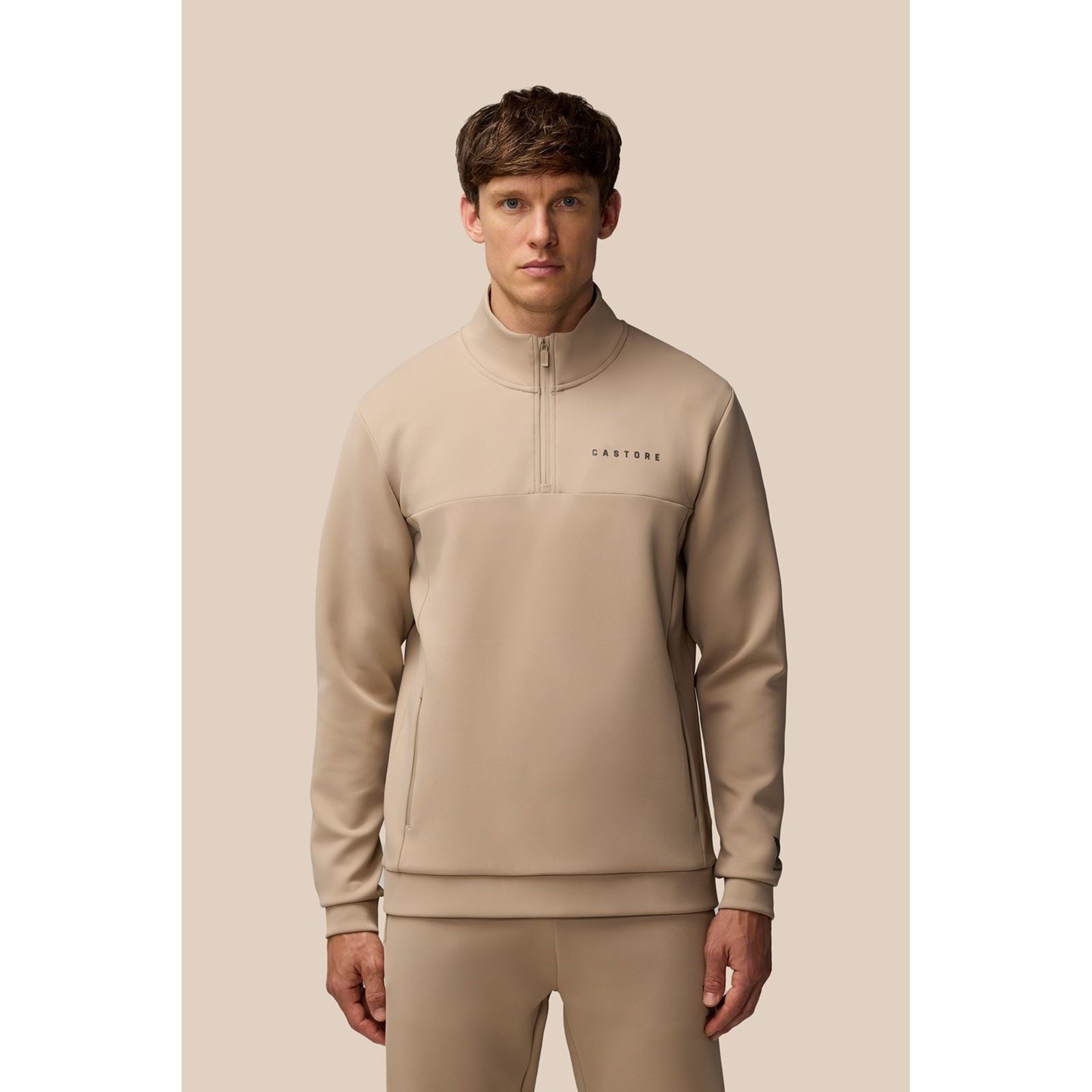 Castore Scuba 1/4 Zip Polyester Herren Brauner Sweatshirt