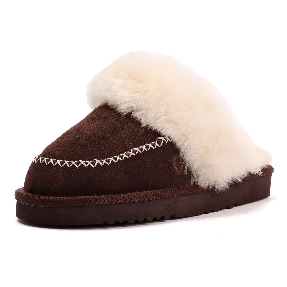 Osprey London The Celeste Wildleder Damen Braune Hausschuhe
