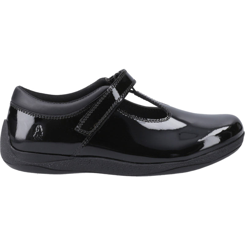 Hush Puppies Caitlin T-Bar Mädchenschuhe Aus Schwarzem Leder