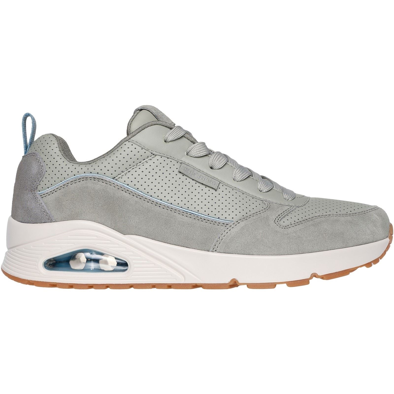 Skechers Uno Stacre 2.0 Herren Sneaker Aus Leder In Salbei Leder