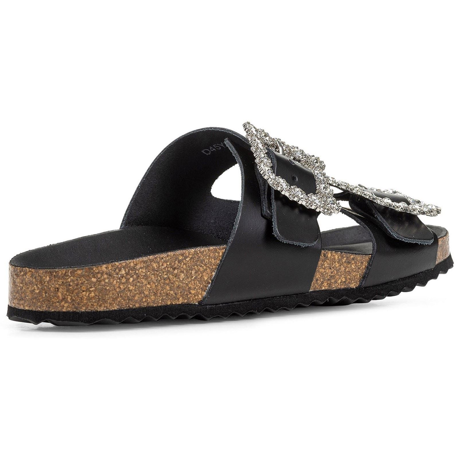 Geox D BRIONIA R Damen Sandalen Aus Schwarzem Leder