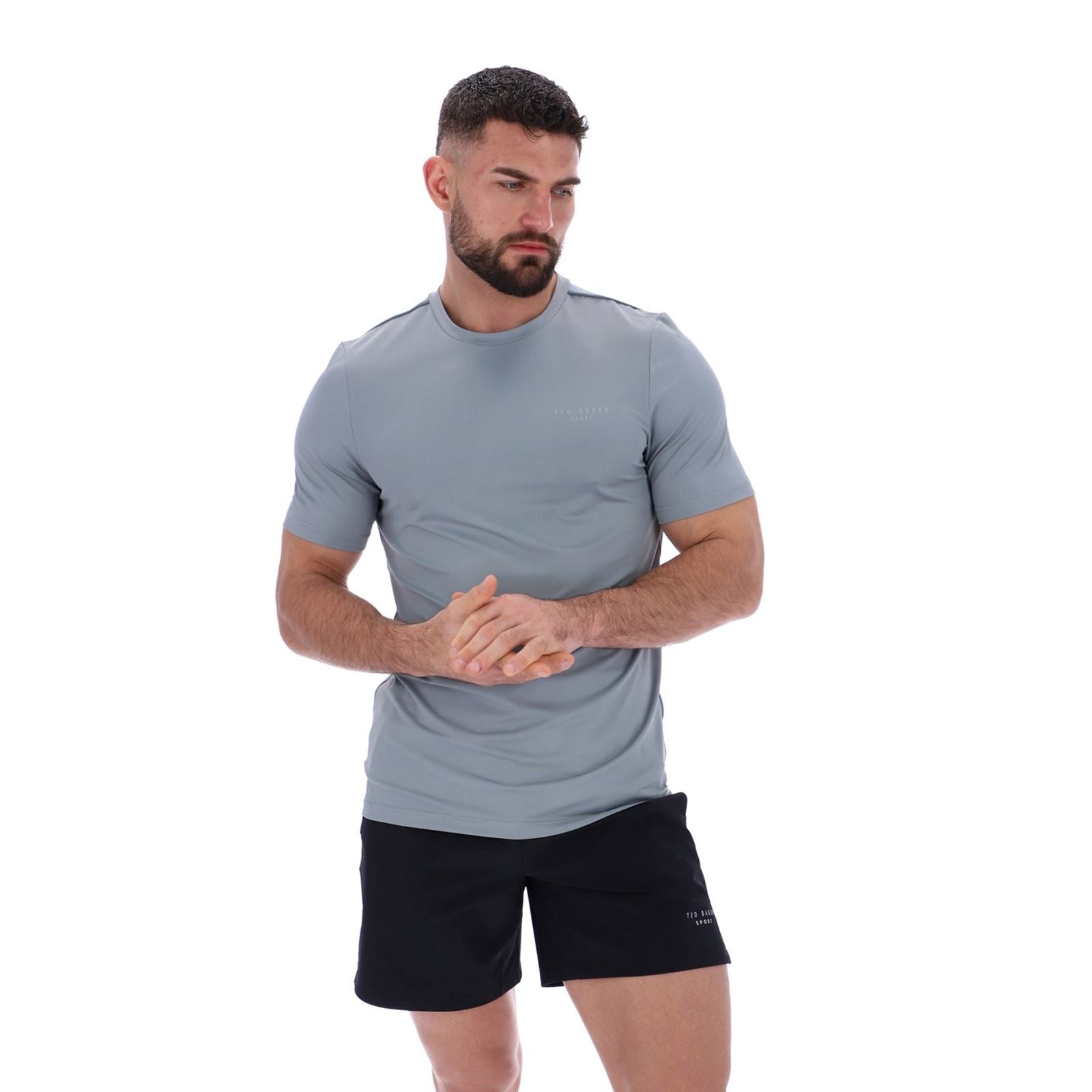 Ted Baker SAM TBMTS2635 Polyester Herren Graue Activewear T-Shirts