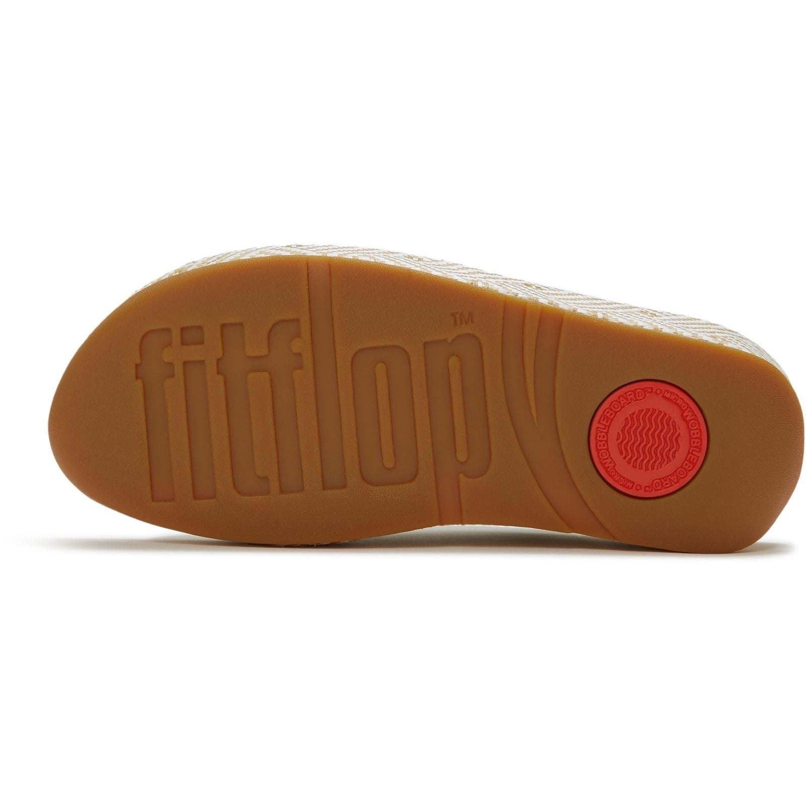 Fitflop Lulu Lux Graphic-Weave Leder Damen Urbane Weiße Sandalen