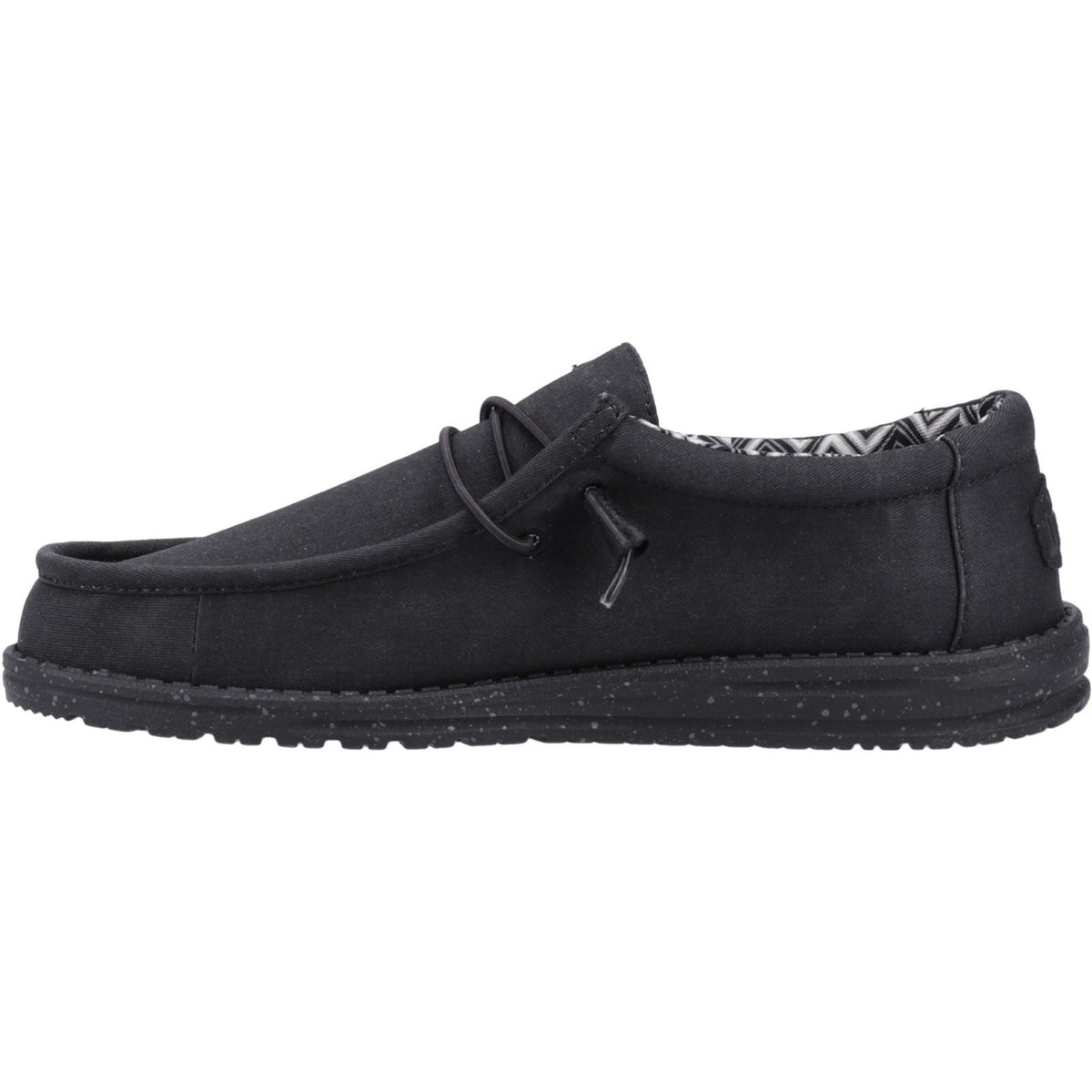 HEYDUDE Wally Canvas 100% Baumwolle Herren Bootsschuhe In Schwarz