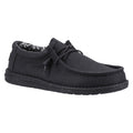 HEYDUDE Wally Canvas 100% Baumwolle Herren Bootsschuhe In Schwarz