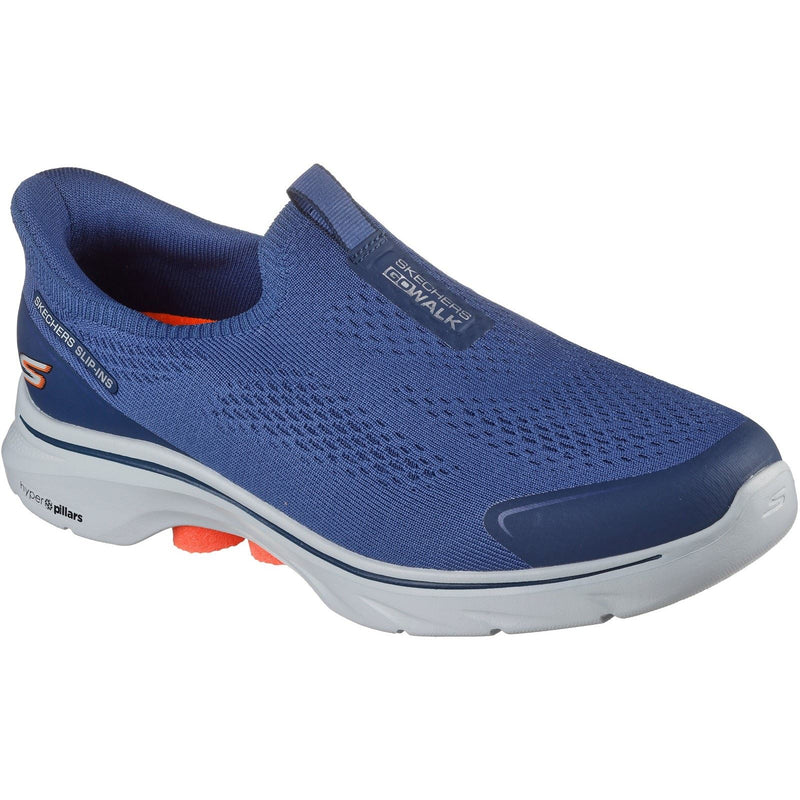 Skechers GO WALK 7 Easy On Evolution Textile Herren Turnschuhe In Marineblau