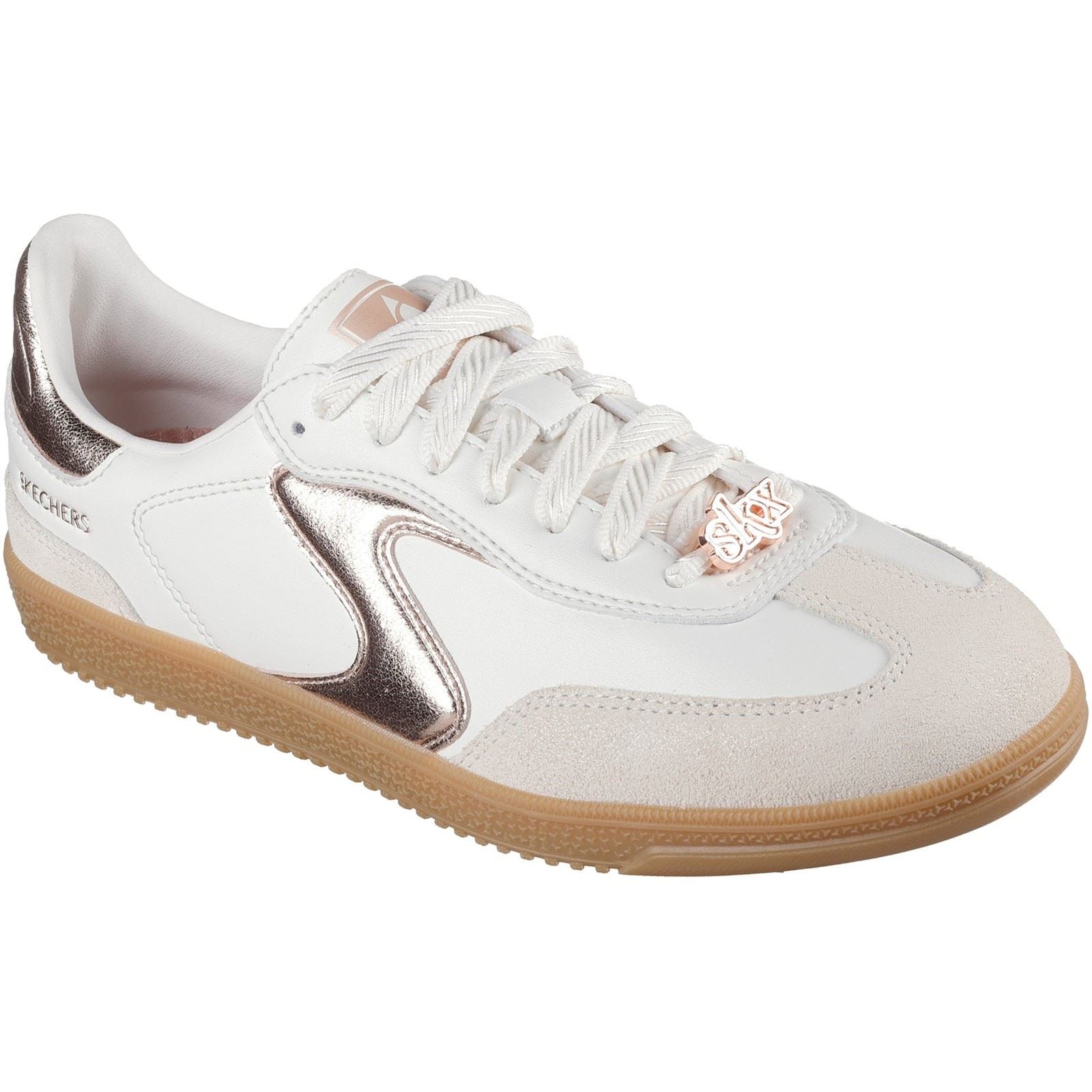 Skechers Hotshot Cool Glow Damen Weiße/Roségoldene Sneakers
