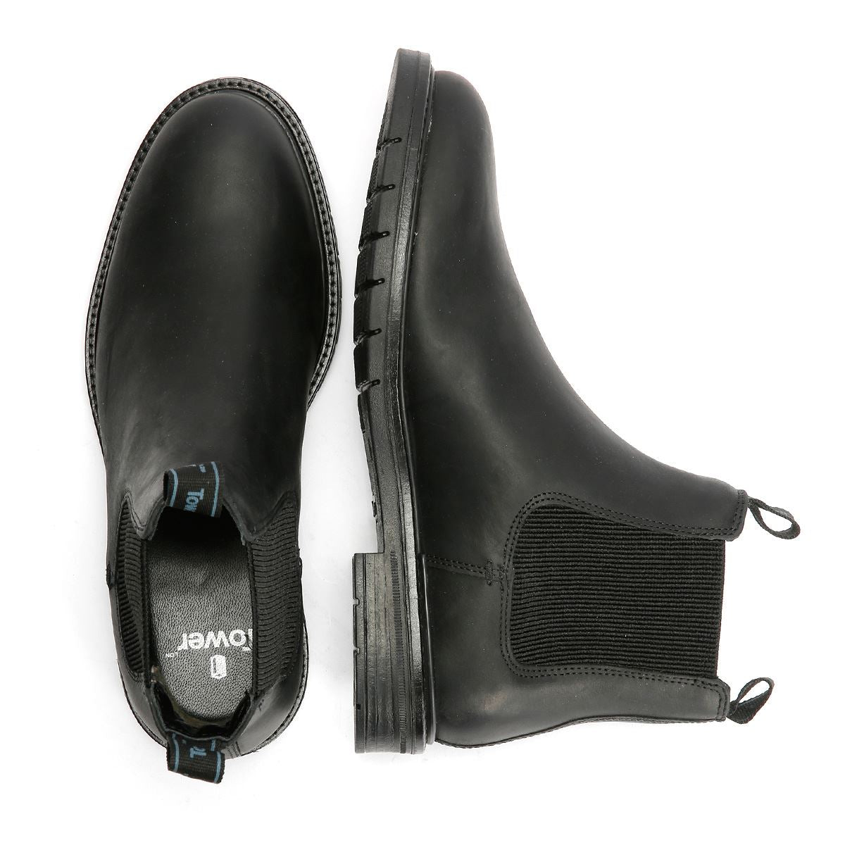 Tower London Harbour Leder Herren Schwarze Stiefel